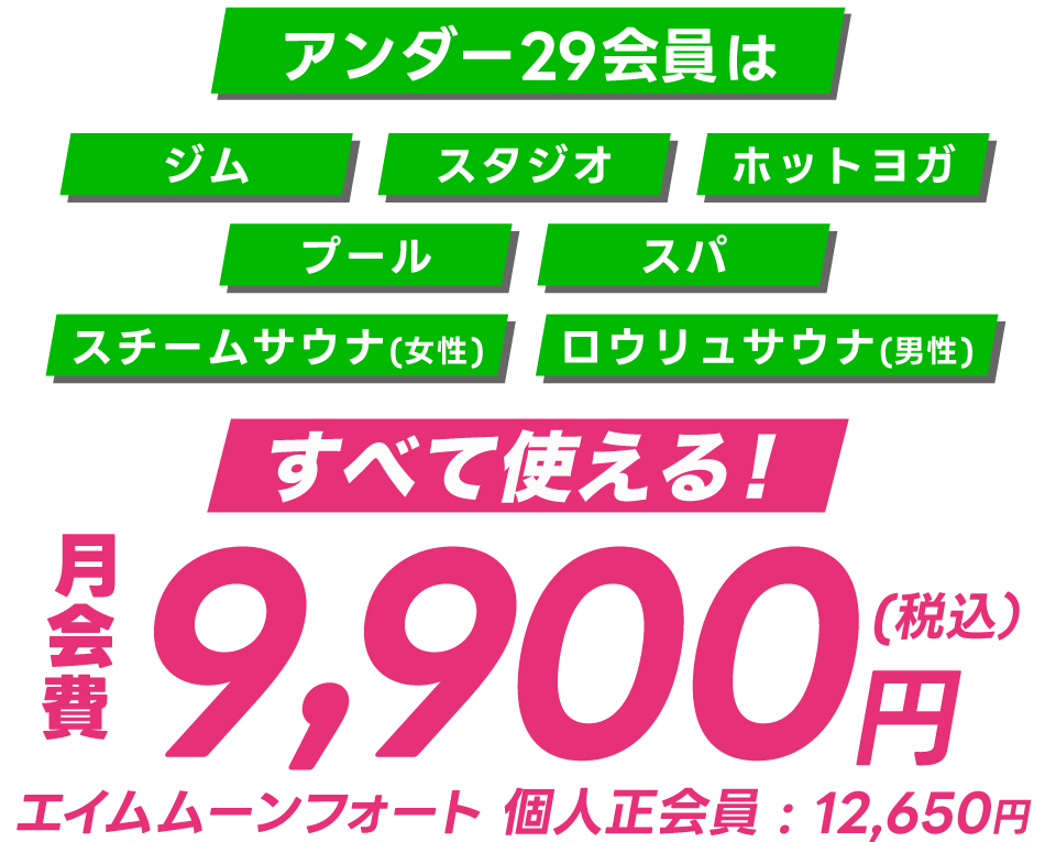 アンダー２９会員は税込9,900円！